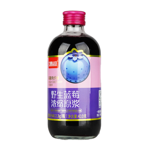 九鑫山珍410克瓶装高膳食纤维野生蓝莓原浆（1瓶装）
